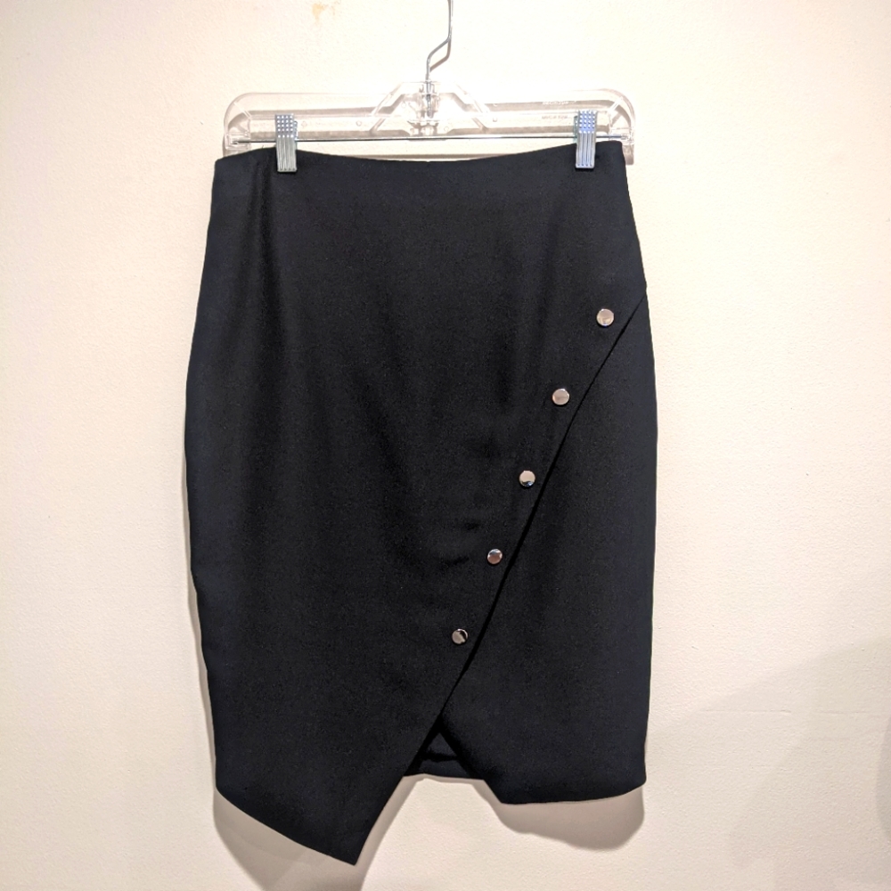 Rebecca Minkoff Asymmetrical Hem Snap Button Skirt